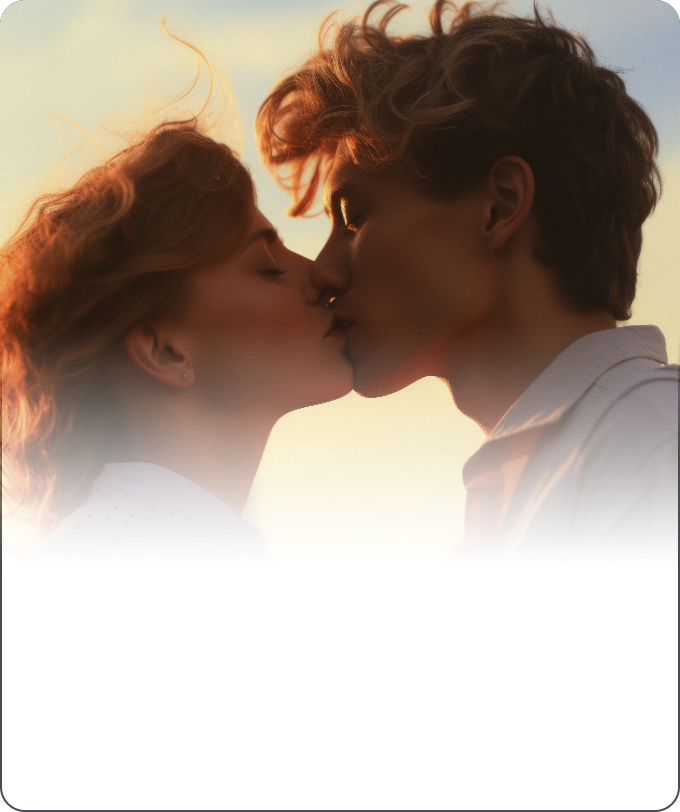 Bacio di coppia AI realistico