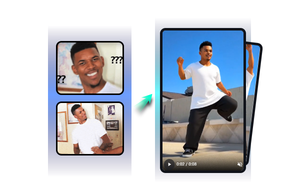 Video meme divertente AI body swap